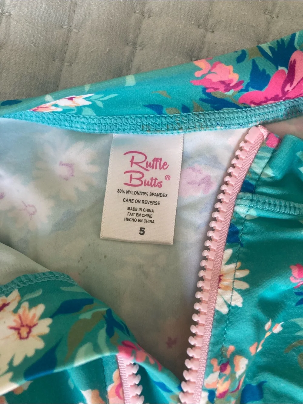 Ruffle Butts Two-Piece Long Sleeved Swimsuit, size 5t